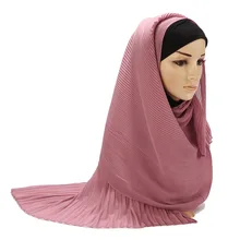 Pearl chiffon pleated striped skirt hijab scarf ladies high fashion muslim head scarf striped silk scarfs abstract striped pleated skirt