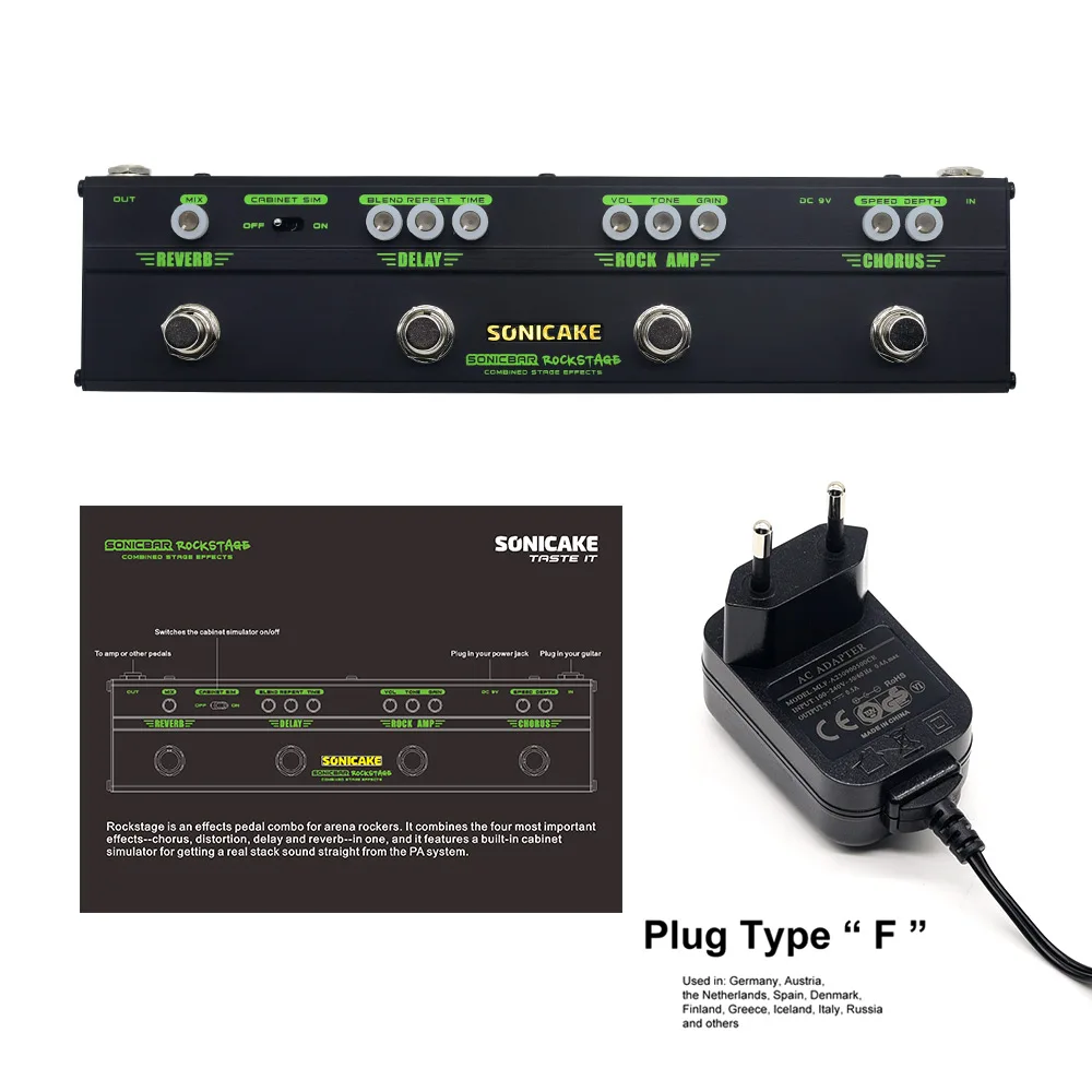Sonicake Multi гитарные эффекты полосы педали Rockstage классический Арена Рок гитара