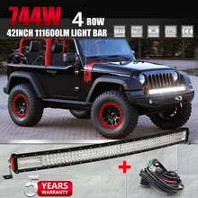 CO LIGHT Curved Led Bar 12D 744W Led Light Bar 42inch 4-Row Combo Work Light for Jeep ATV Trucks Tractor SUV Auto Driving Lamp 