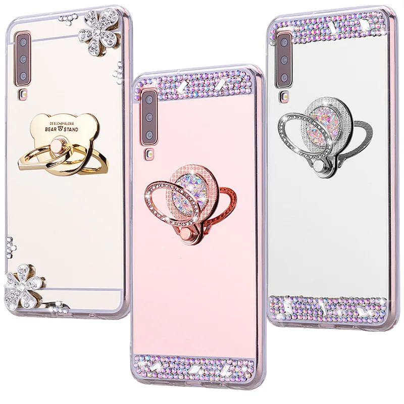 

For Samsung Galaxy A50 case Note 10 + Soft bumper for Galaxy A7 A70 A50 A40 A30 A20 A10 Phone cases Mirror Glitter Back Cover