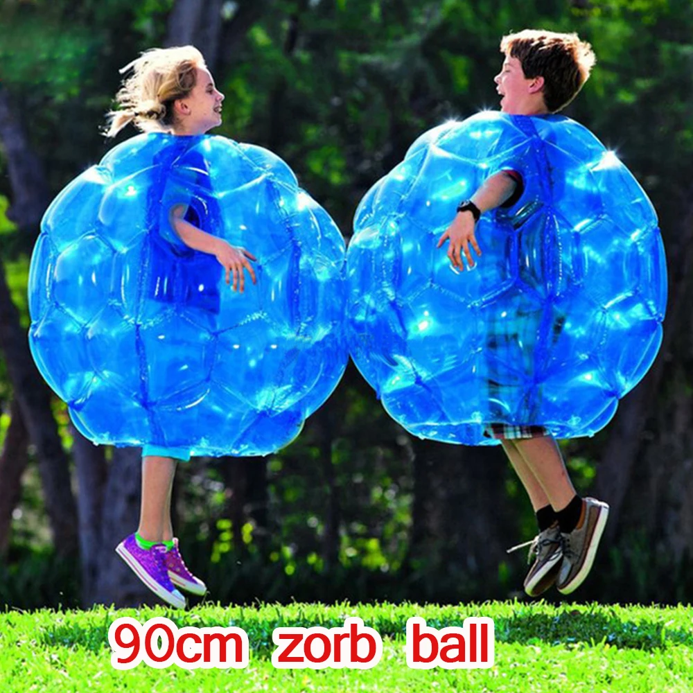 60/90 см зорб мяч пвх синий/красный надувной пузырь футбол зорб мяч/насос для детей взрослых семья игры на открытом воздухе спортивная игрушка мяч
