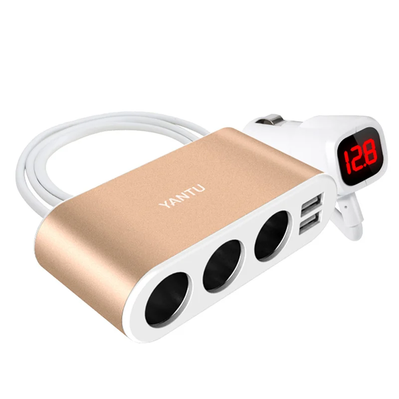 Прочный двойной USB порт 5 в 3,1 а быстрое автомобильное зарядное устройство 3 слота разъем адаптера 12 В-24 В универсальная Быстрая зарядка для телефона - Тип штекера: gold