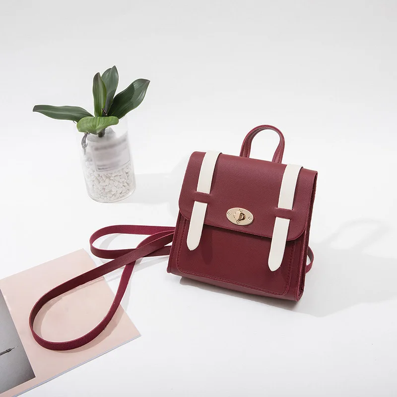 

Women Contrast Color Mini Backpack Large Capacity Single Shoulder Bag for Travel Popular
