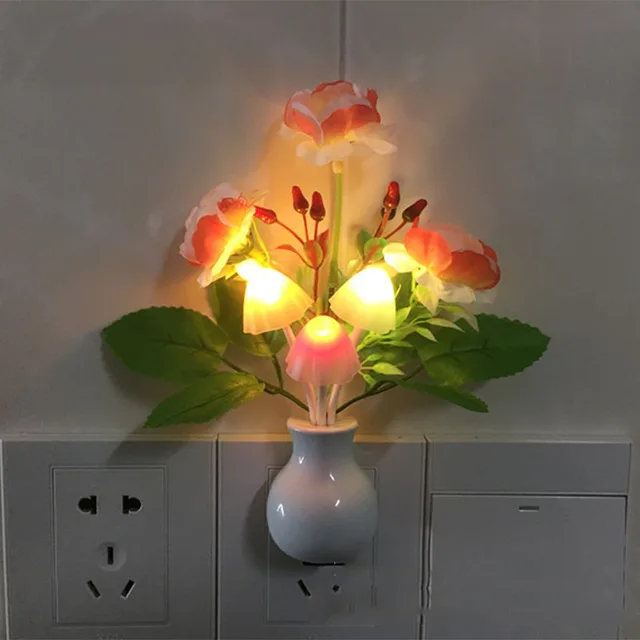 Fashion Night Light Romantic Colorful LED Mushroom Night Light Wall