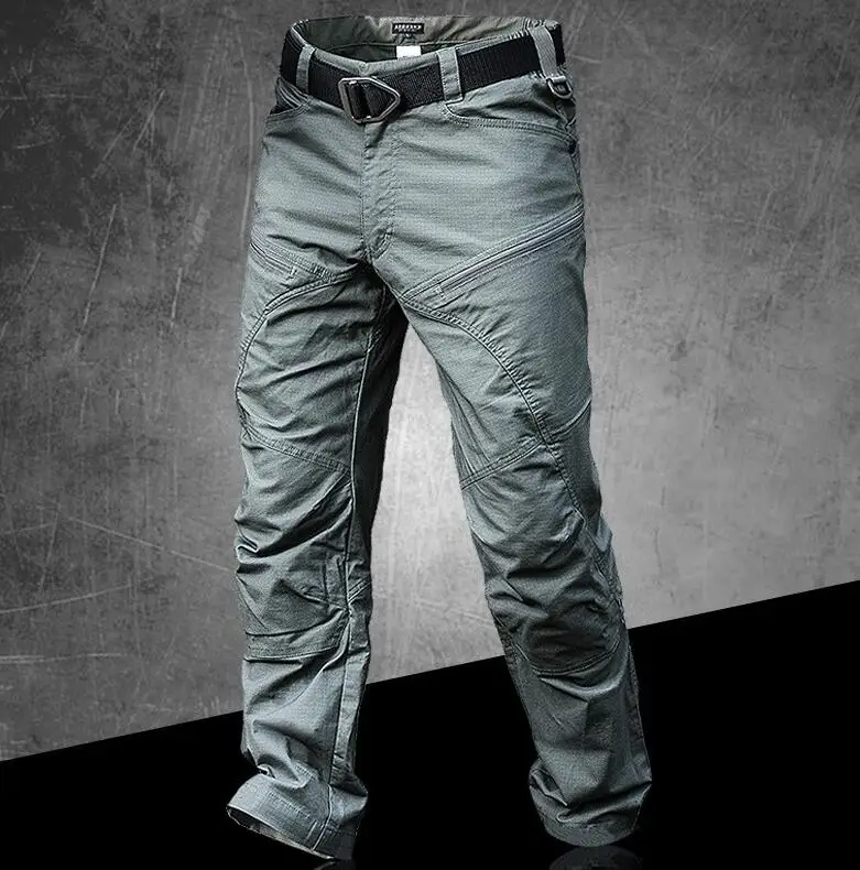Мужские Водонепроницаемые тактические штаны Военные военные хлопковые городские штаны рип-стоп брюки карго SWAT Осенние повседневные уникальные длинные брюки - Цвет: Army green