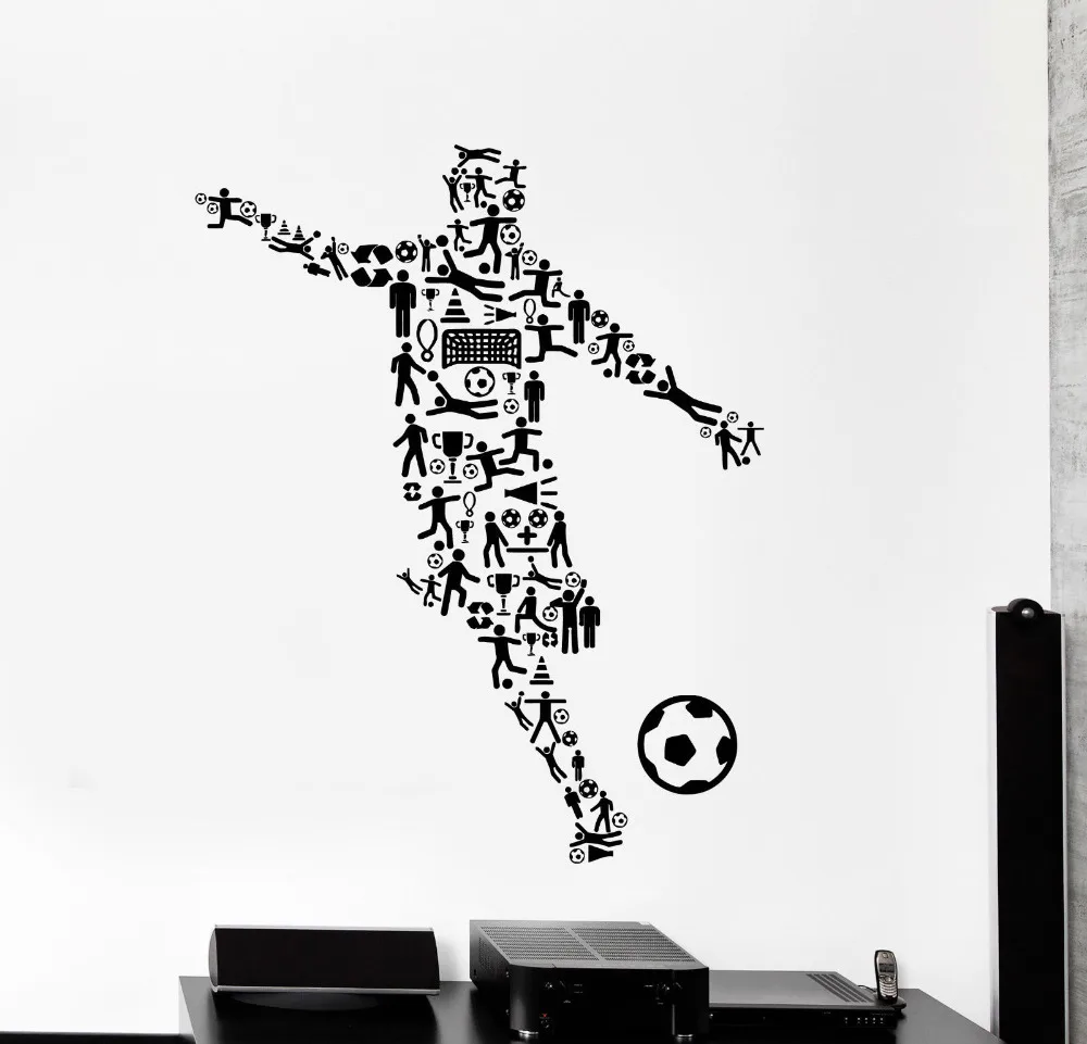 Buy Soccer Player Wall Art Decor Vinyl Decals Boys