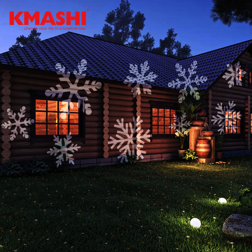 

Kmashi Christmas Light Project Night Light Projector RGB Snowflake Spotlight Led Projector Lights outdoor lighting Xmas
