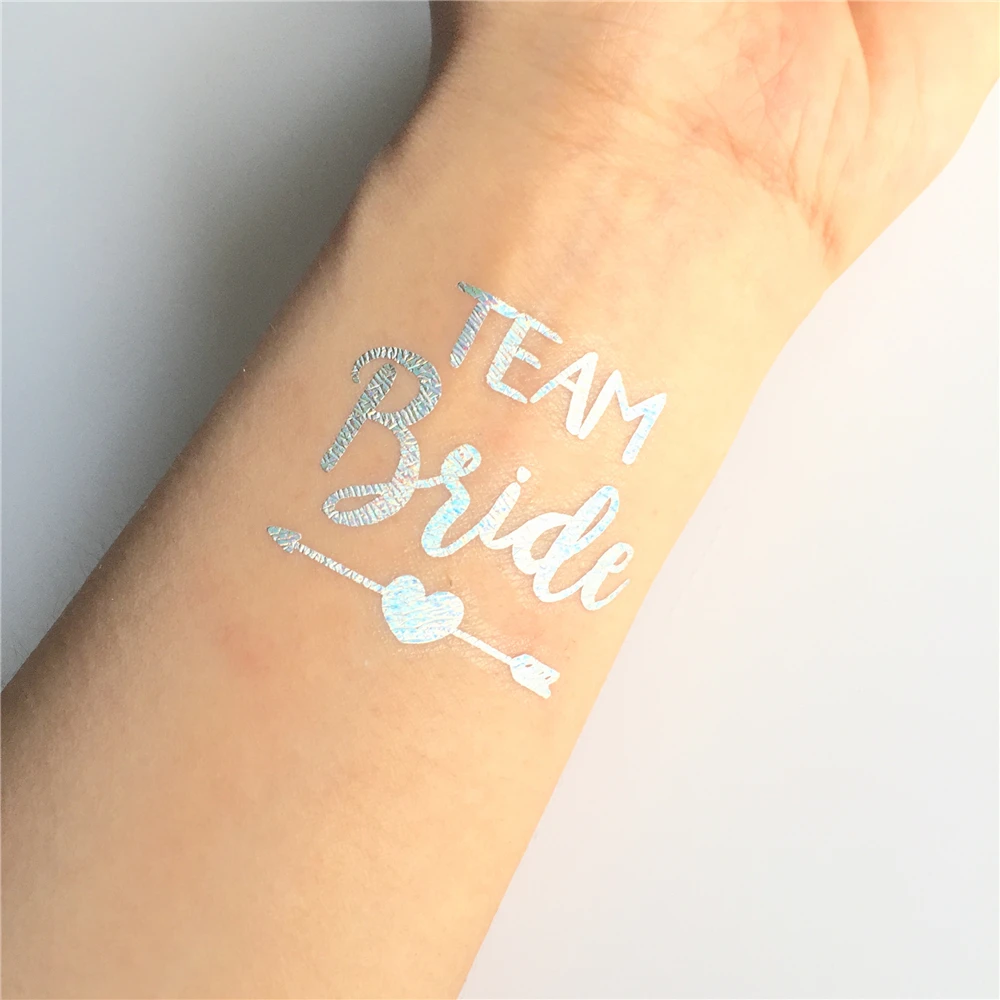 

Bride Team Accessories 50 Pcs Rainbow Silver/Gold Stickers Temporary Tattoo Sticker Decor Mariage Bride To Be Party Supplies,5