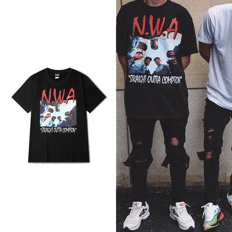 Hip Hop T Shirt Fashion NWA Straight Outta Compton Tyga Justin Bieber Dress Shirt Kanye West Hip Hop T Shirt