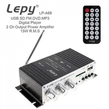 LEPY LP-A68 цифровой 15 Вт x 2 2CH Hi-Fi аудио плеер Автомобильный усилитель fm-радио стерео плеер Поддержка SD/USB/MP3/DVD вход