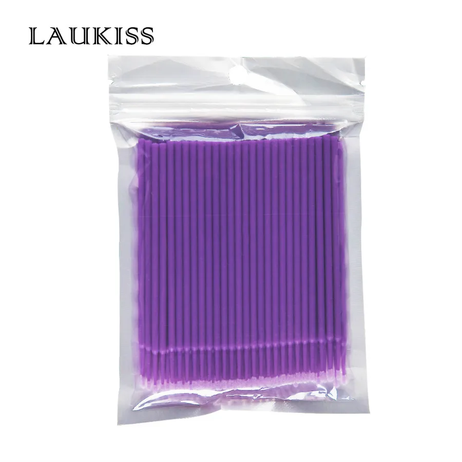 Light Purple 500 шт./лот, Микро Кисти, макияж для ресниц, одноразовые, для наращивания ресниц, клей, чистящие кисти, бесплатный аппликатор, палочки, инструменты для макияжа - Цвет: Light Purple