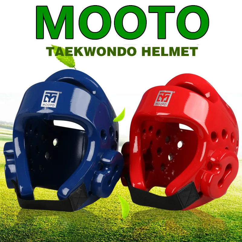 

MOOTO Taekwondo Helmet Adult Children headgear face Protector Safety Helmet Kickboxing head guard WTF approve Karate Helmets Red