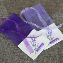 100 шт Лавандовый фиолетовый цветок мешок хлопок шифрование пряжи двухсторонняя печать сумка-саше