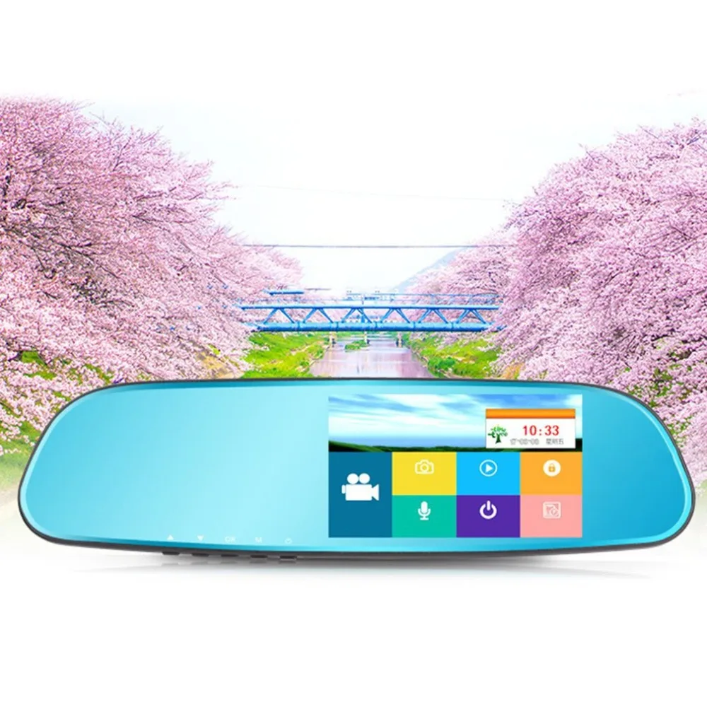 

5.0 Inch 140 Degree Ultra Wide Angle Lens 1080P Car DVR GPS Car Rear View Mirror Monitor Reverse Camera Driving Recorder