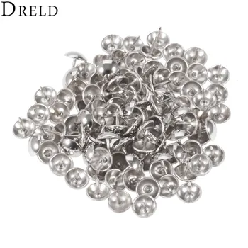

DRELD 100Pcs Antique Silver Decorative Upholstery Tack Nail Jewelry Gift Box Sofa Decorative Tack Stud Doornail Hardware 11*11mm