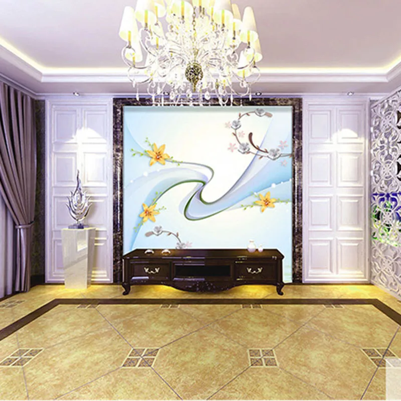 

QINGCHUN Custom Print 3D Fabric &Textile Wallcoverings For Walls Cloth Murals Matt Silk For Bedding Living Room Modern Flower