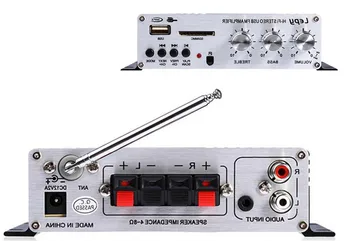 

2018 NEW HOT 20Hz-10KHz MP3/USB/FM/SD card Audio Remote Control Mini Power Amplifier for most car Aluminum Alloy LP-A68