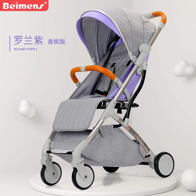 Детская коляска для детей от 0 до 3 лет, может лежать, ультра-светильник, портативный складной детский зонтик, четыре колеса, детская коляска - Цвет: o