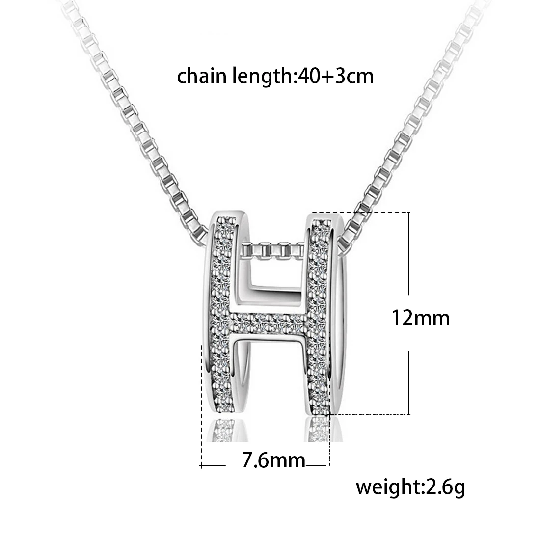 Простой стиль кубического циркония Буква H ожерелья и подвески серебряный цвет модные украшения для женщин короткая цепочка