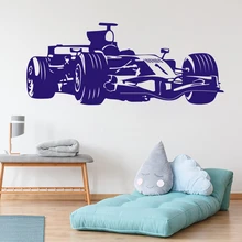 Гоночная виниловая наклейка на стену для детской комнаты Kart Racing 1 скорость Съемная наклейка для детской спальни художественный плакат W093
