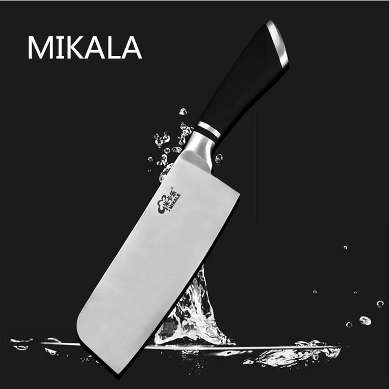 

Free Shipping MIKALA Western Style Stainless Steel Cleaver Kitchen Multi-use Meat Slicing Knives Cutting Fruit Vegetable Knife