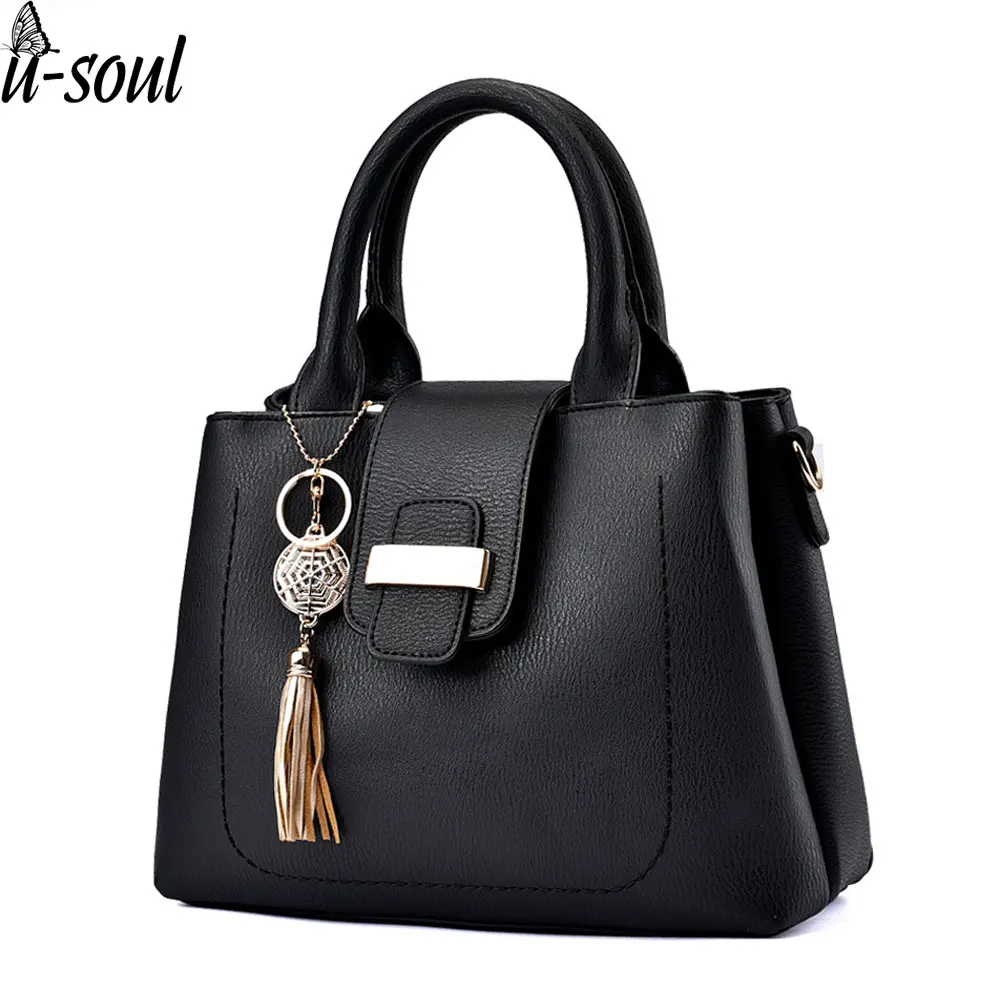 women handbag pu leather women bag high quality tassel women shoulder bag Ladies Hand Bags