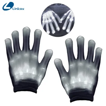 

Magic LED Light Skeleton Glove Colorful Rainbow Flash Fingertip LED Gloves Unisex Light Up Glow Stick Gloves Party Props