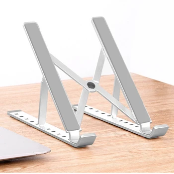 

Laptop Stand Portable 6 Heights Adjustable Aluminum Desktop Ventilated Cooling Holder Folding Ultra for MacBook up to 15.6 inch