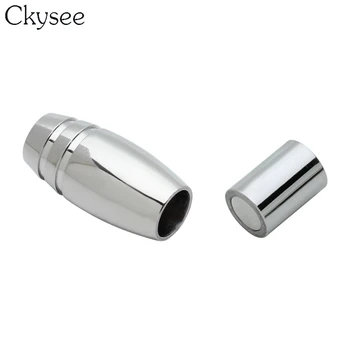 

Ckysee 2pcs/lot Stainless Steel Magnetic Clasps Fitting 5mm Round Leather Cord Necklace Connectors For Jewelry Making