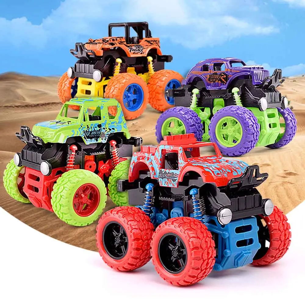 

New High Simulation Graffiti Inertia Stunt Car Model 4WD SUV Car Toy for Children Random Color