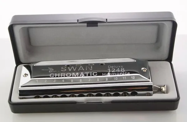 

Chromatic Harmonica 12 Holes 48 Tone Gaitas Harmonicas Circular Arc Blow Hole Mouth Ogan Silver reed Chromatic Harmonica 12