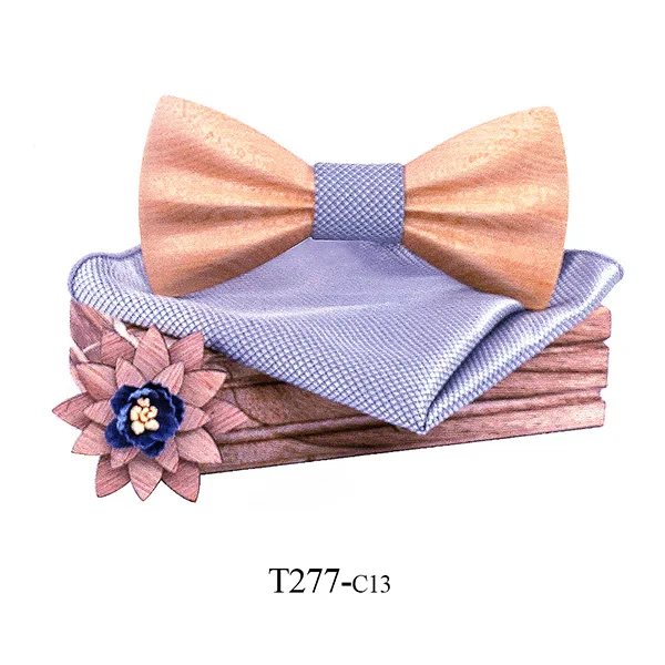 T277-C13 Деревянный галстук-бабочка camisas mujer цветочный галстук-бабочка modis gravata галстуки для мужчин галстук homme noeud papillon chemise femme - Цвет: T277-C13