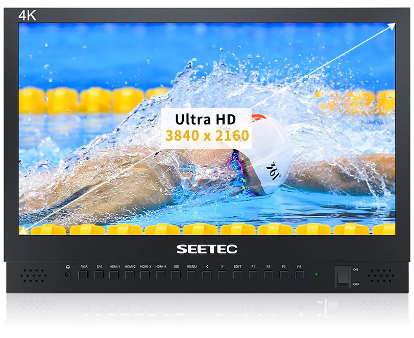 SEETEC 4K156-9HSD 15,6 дюймов ips 3g SDI вещательный монитор UHD 3840x2160 4K видео монитор lcd 4x4K HDMI Quad Разделенный экран VGA DVI