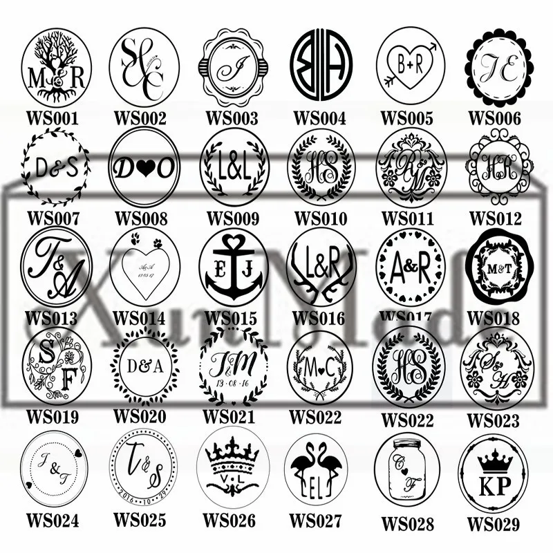  double letter design wedding Invitation Retro antique sealing wax stamp customize logo Personalized - 32343987571