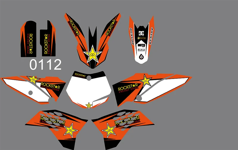 6 видов стилей команда графика фоны наклейки для KTM SX 65 2009 2010 2011 2012 - Цвет: 0112