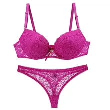 Женское нижнее белье, однотонный комплект нижнего белья, сексуальный кружевной костюм большого размера, кружевной бюстгальтер и трусики, Женский комплект нижнего белья пуш-ап