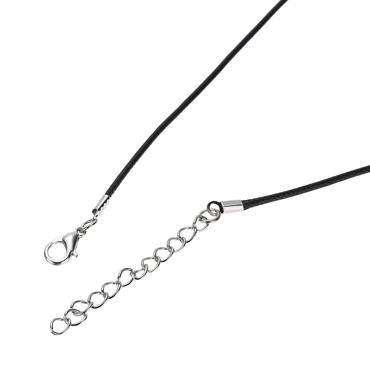 100pcs Black Wax Line Necklace Chain Pendant Charms Cord Beads String Lobster Clasp Strap Rope