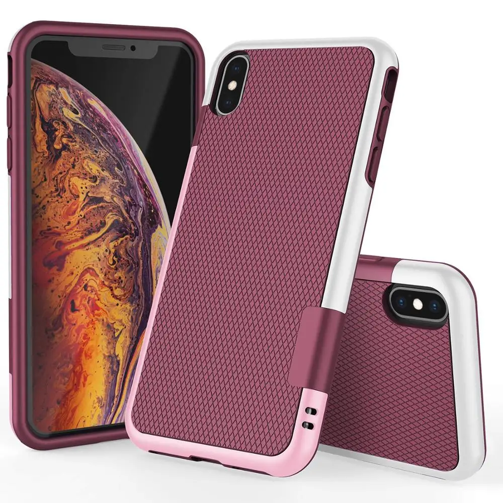 

Dual Layer Anti Shock Slip Impact PC TPU Silicone Rubber Case for iPhone 11 Pro XS Max XR 10 8 7 6s Plus Shockproof Tough Cover