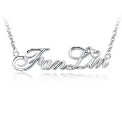 YiYaoFa имя цепочки и ожерелья 3D начальный кулон обычай 925 серебро серьги-гвоздики с надписями День Святого Валентина подарок на День Рожде