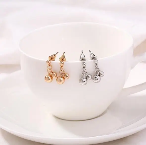 

Cute Small Ball Beads Earrings Simple Personality Creative Bouble Beads Pendant Drop Earrings Women Jewelry