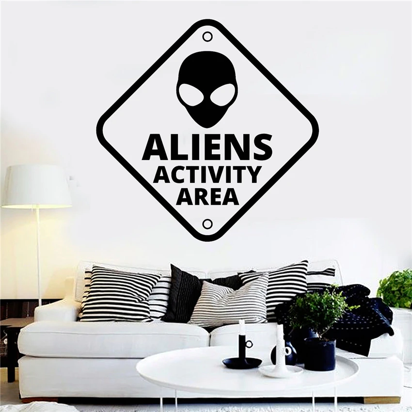 

Vinyl Wall Decal Alien UFO Area Quote Teen Room Art Stickers Art Decor Kids Room Wall Decals Cartoon living Wall Sticker U411
