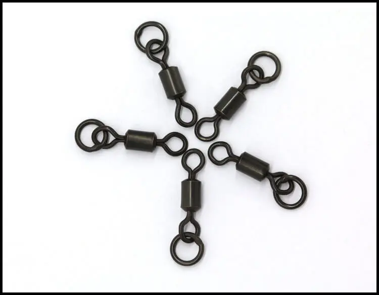 100 шт. Flexi Ring Swivel размер 8 матовые черные рыболовные снасти для карпа большие