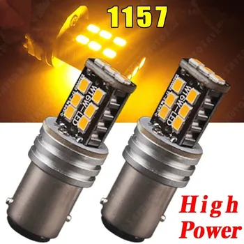 

2PCS Amber Yellow 1157 P21/5W 2835 High Power 7W Led Turn Signal Blinker Bulb BAY15D LED Light Error Free Bulb Lamp Red White