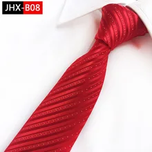 Klasyczne czerwone krawaty ślubne męskie oficjalne akcesoria biznesowe ślubne Groom ślubne 8CM krawaty tanie tanio EASY H Moda SILK Poliester Dla dorosłych Szyi krawat Jeden rozmiar JHX-B Plaid