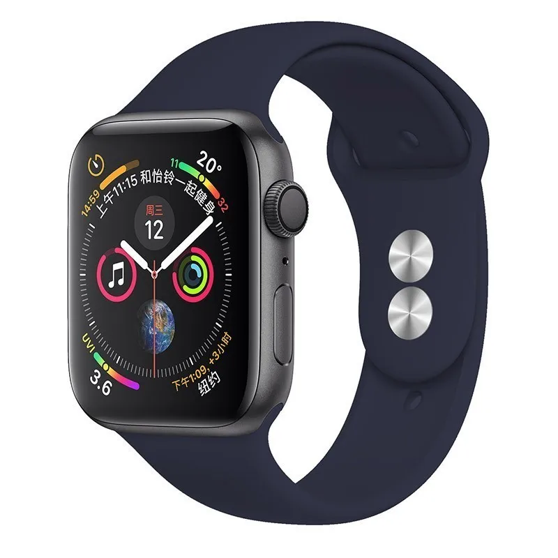 Силиконовый ремешок для Apple Watch 42 мм 5 4 3 iwatch ремешок 38 мм 44 мм 40 мм pulseira correa Браслет Смарт часы аксессуары петля - Цвет ремешка: 03 Midnight