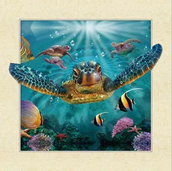 

CAMMITEVER 5D DIY Diamond Embroidery Sea Animal Color Sea Turtle Diamond Painting Cross Stitch Round Drill Mosaic Decoration