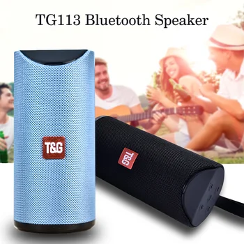 

TG Bluetooth Speaker Portable Outdoor Loudspeaker Wireless Mini Column 3D 10W Stereo Music Surround Support FM TFCard Bass Box