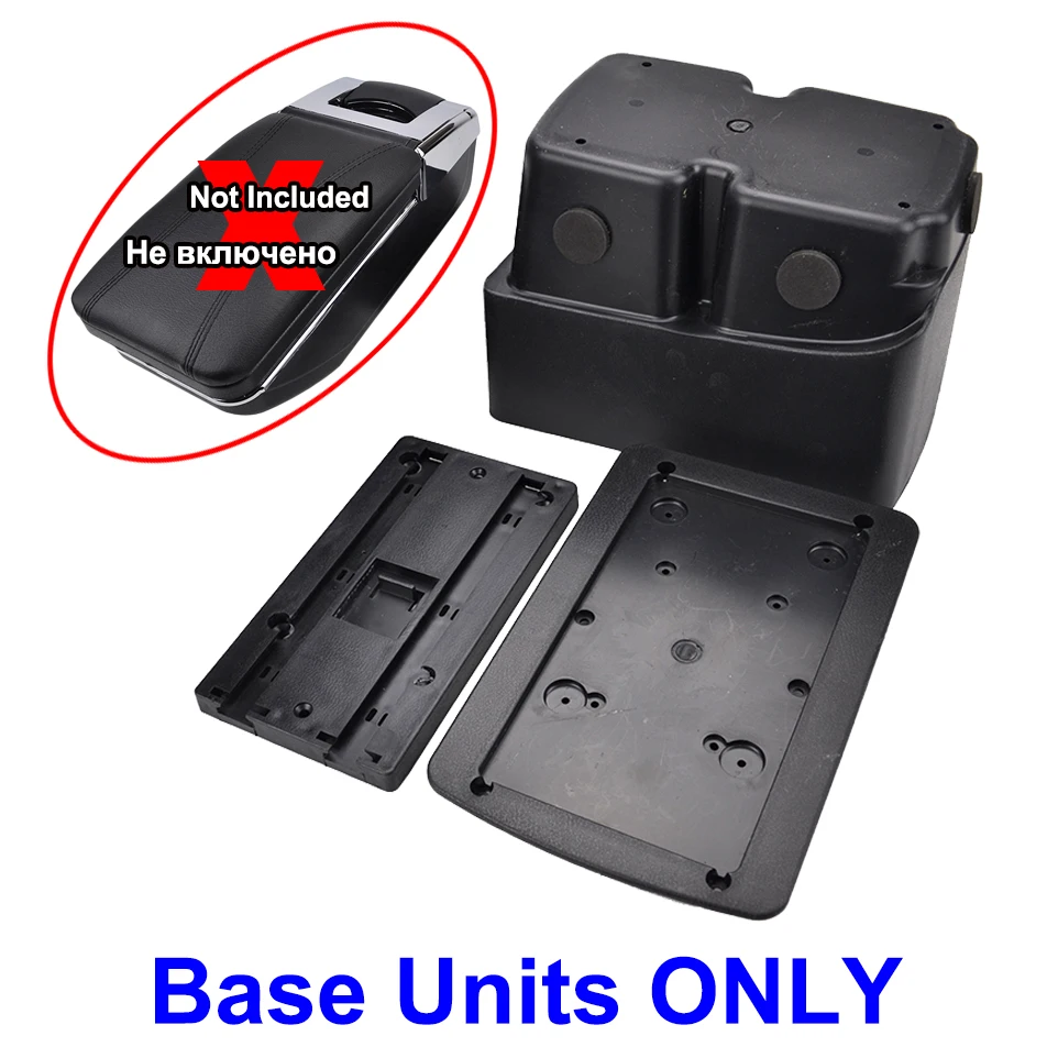 Центральной консоли коробка для хранения кожаный двойной Слои подлокотник Подлокотник для форд фиеста 2009- 2010 2011 2012 2013 - Название цвета: Base Units ONLY