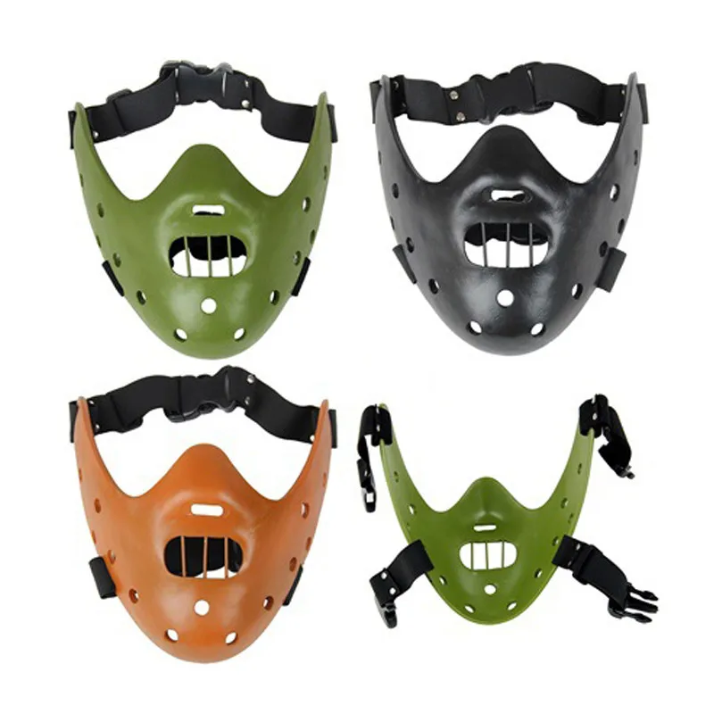 High Quality Horror Hannibal Lecter Resin Masks The Silence OF The Lambs Halloween Scary Masquerade Cosplay Costume Party Props