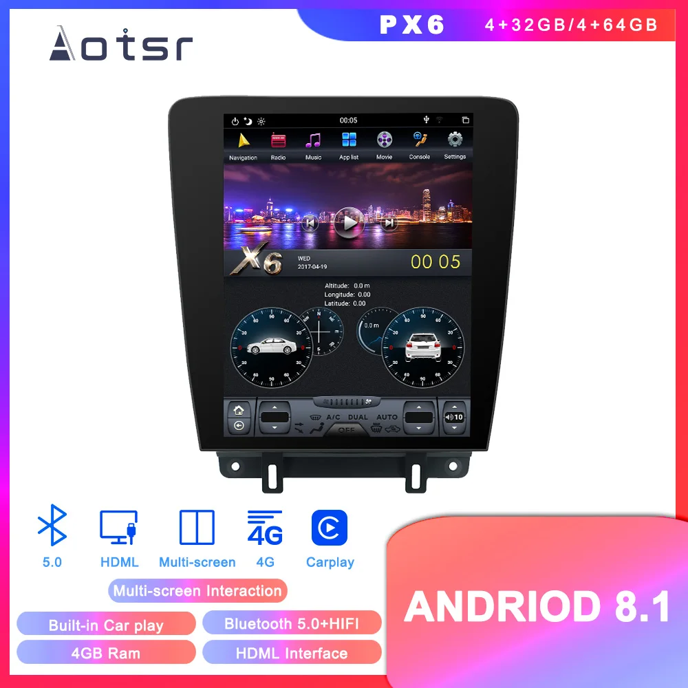 Android 8.1 Tesla style CD DVD multimedia player GPS navigation for